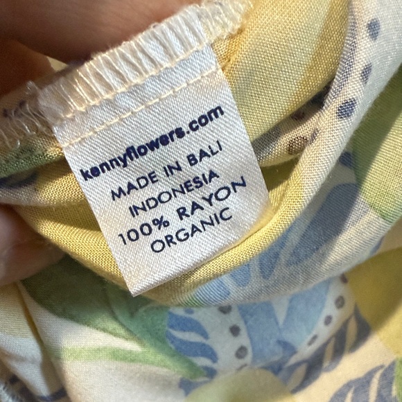 Kenny Flowers The Positano Tiered Maxi Dress Resort  Smocked Back Lemon Sz Small - Picture 13 of 13